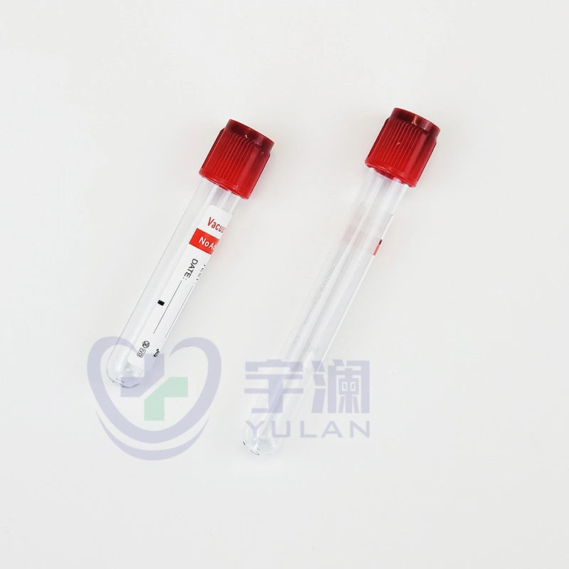 Disposable Medical Pet Plain Red Cap Vacuum Blood Collection Tube