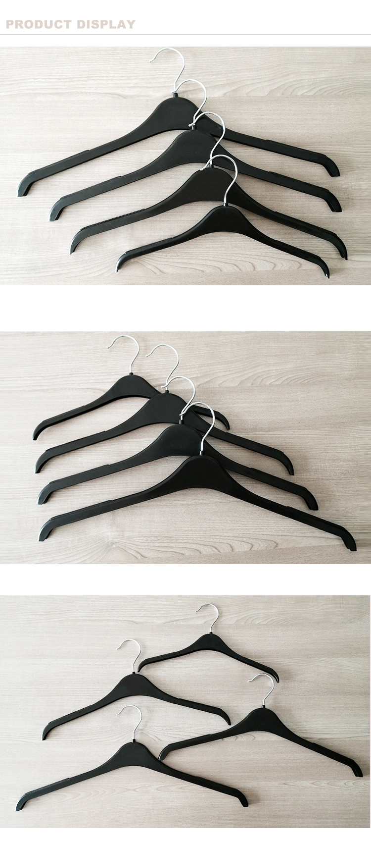 Plastic Rack Top Clothes Sweater Hanger with Metal Hook for Adult
