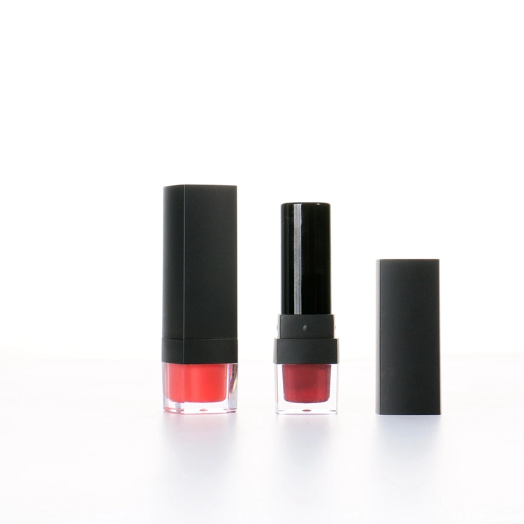 Refillable Pink Color Square Aluminum Lipstick Container Unique Design ABS Plastic Lipstick Tube