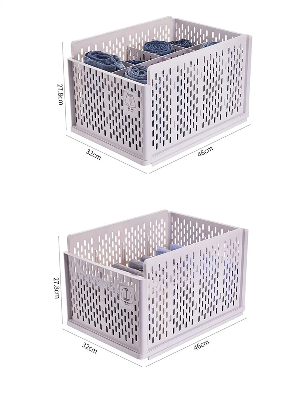 Lvcat Plastics Storage Cabinet Drawers Folding Storage Box for Clothing