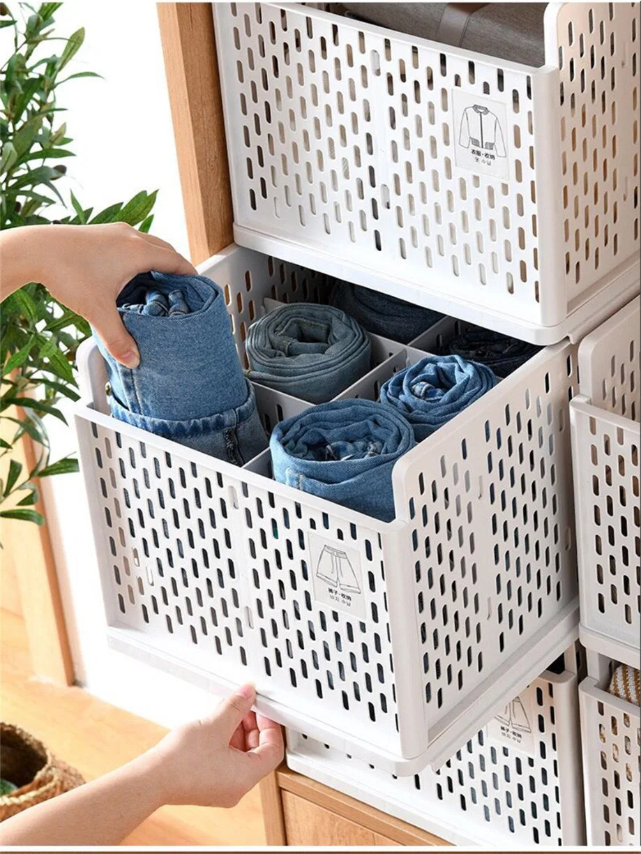 Lvcat Plastics Storage Cabinet Drawers Folding Storage Box for Clothing