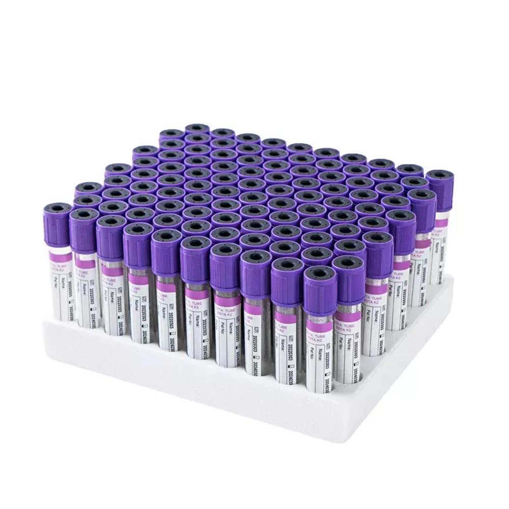 Factory Wholesale Medical Disposable Vacuum EDTA K2/K3 Blood Sample Collection Tube Vacuum Glass Pet Tube