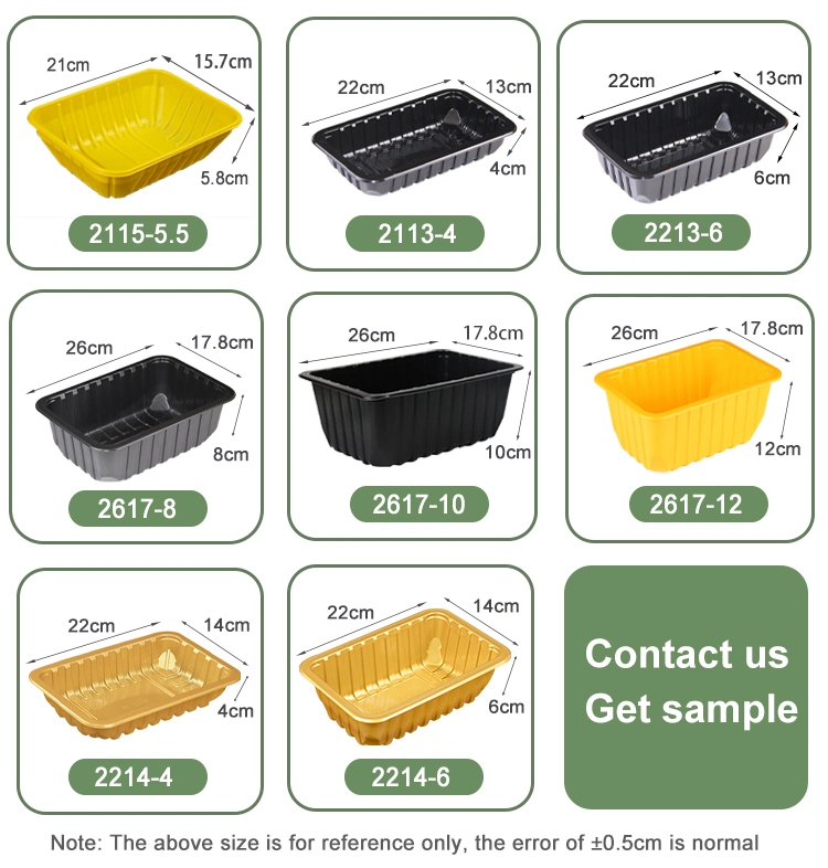 Customized Size Packaging Plastic PP Pet PVC Fish Meat Tray with Sealing